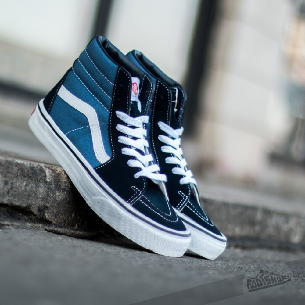 Vans black and blue sk8-hi